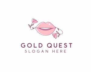 Floral Beauty Lips logo design