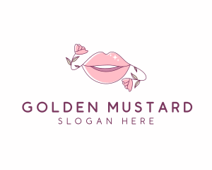 Floral Beauty Lips logo design