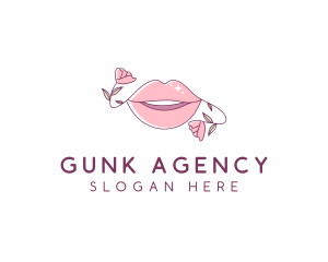 Floral Beauty Lips logo design