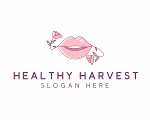 Floral Beauty Lips logo design