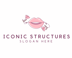 Floral Beauty Lips logo design