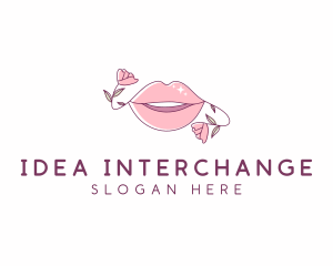 Floral Beauty Lips logo design