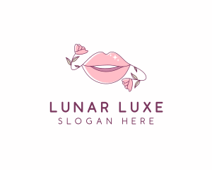 Floral Beauty Lips logo design