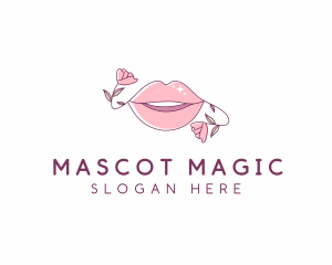 Floral Beauty Lips logo design