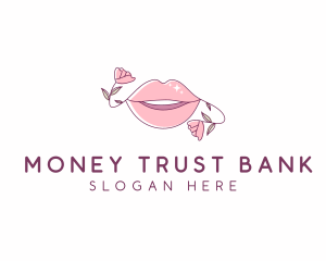 Floral Beauty Lips logo design