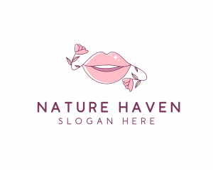 Floral Beauty Lips logo design