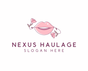 Floral Beauty Lips logo design