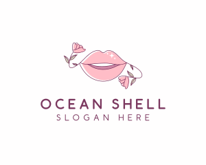 Floral Beauty Lips logo design