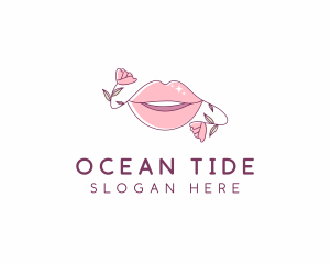 Floral Beauty Lips logo design