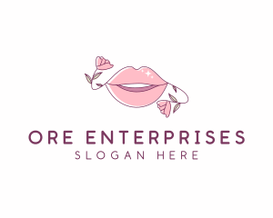 Floral Beauty Lips logo design