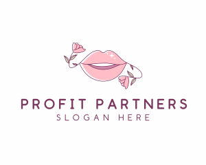 Floral Beauty Lips logo design