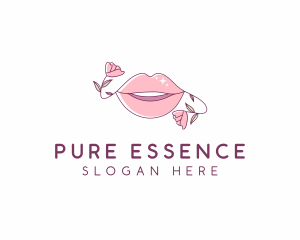 Floral Beauty Lips logo design