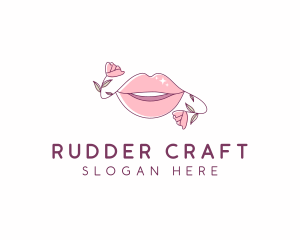 Floral Beauty Lips logo design