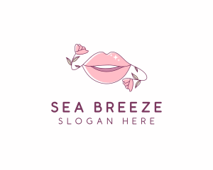 Floral Beauty Lips logo design