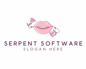 Floral Beauty Lips logo design