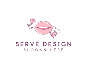 Floral Beauty Lips logo design