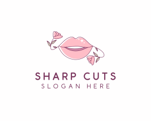 Floral Beauty Lips logo design