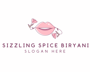 Floral Beauty Lips logo design