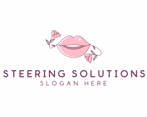 Floral Beauty Lips logo design