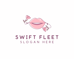 Floral Beauty Lips logo design