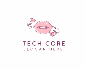 Floral Beauty Lips logo design