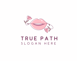 Floral Beauty Lips logo design