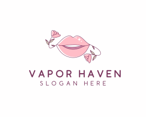 Floral Beauty Lips logo design