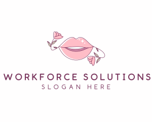 Floral Beauty Lips logo design