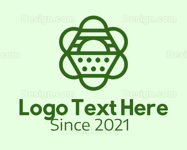 Green Floral Outline Logo