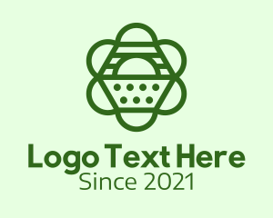 Green Floral Outline  logo