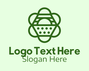 Green Floral Outline  Logo