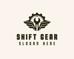 Gear Wrench Wings logo design