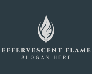 Flame Quill Copywriter logo design