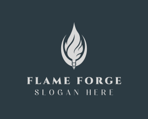 Flame Quill Copywriter logo design