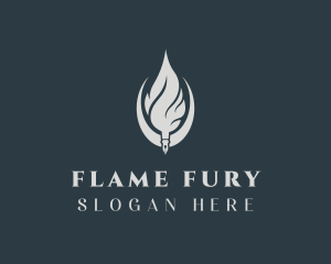 Flame Quill Copywriter logo design