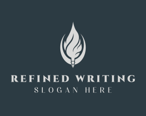 Flame Quill Copywriter logo design