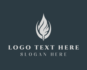 Novel - Flame Quill Copywriter logo design
