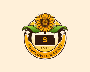 Kansas Sunflower Floral logo design