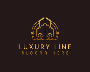 Luxury Corporate Castle Lion logo design