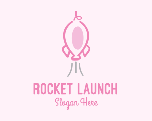 Pink Rocket Pig logo design