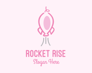 Pink Rocket Pig logo design