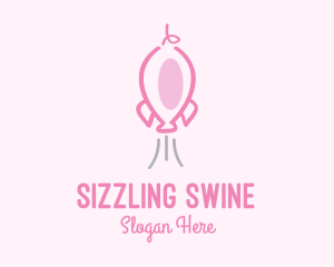 Pink Rocket Pig logo design