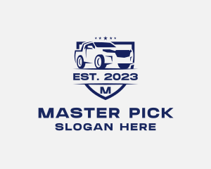 Pick Up Truck Shield logo design