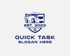 Pick Up Truck Shield logo design