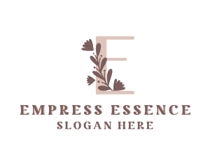 Floral Leaf Spa Letter E logo design