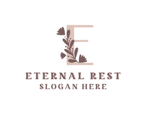 Floral Leaf Spa Letter E logo design