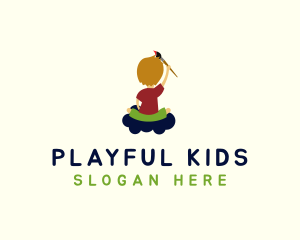 Kid Painter Boy logo design