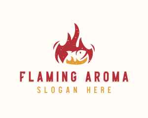 Fish Grill Flaming logo