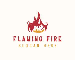 Fish Grill Flaming logo
