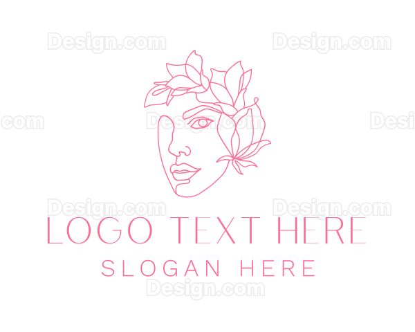 Flower Woman Face Logo